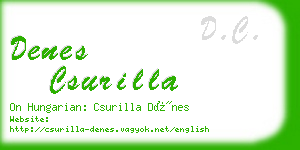 denes csurilla business card